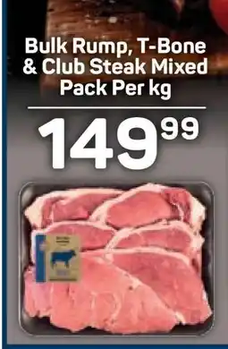 Pick n Pay Bulk Rump, T-Bone & Club Steak Mixed Pack Per kg offer