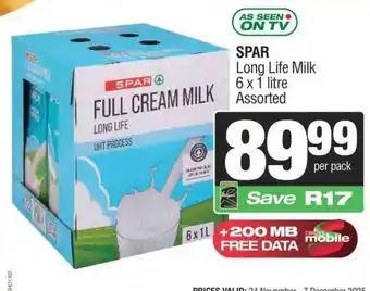 Spar SPAR Long Life Milk offer