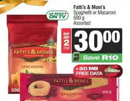 Spar FATTI'S & MONI'S Spaghetti or Macaroni offer