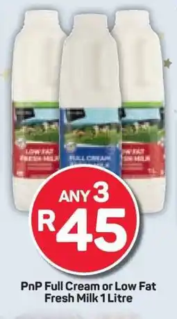 Pick n Pay PnP Full Cream or Low Fat Fresh Milk 1 Litre offer
