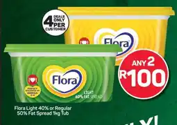 Pick n Pay Flora Light 40% or Regular 50% Fat Spread 1kg Tub offer