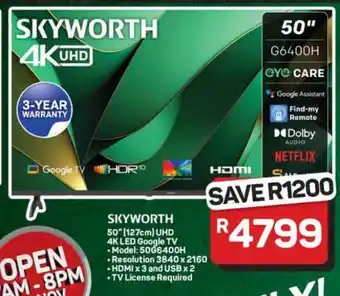 Pick n Pay Hypermarket SKYWORTH 4K UHD TV offer