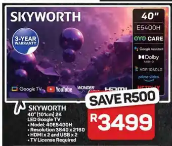Pick n Pay Hypermarket SKYWORTH 40 LED Google TV offer