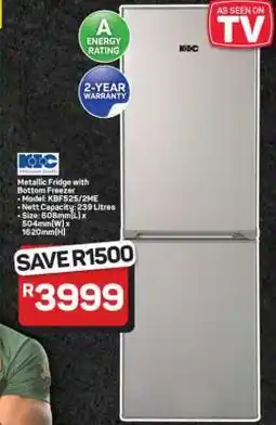Pick n Pay Hypermarket Metallic Fridge with Bottom Freezer offer