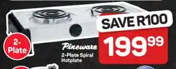 Pick n Pay Hypermarket Pineware 2-Plate Spiral Hotplate offer