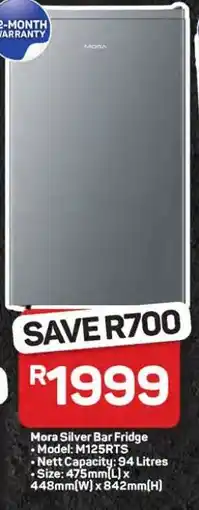Pick n Pay Hypermarket Mora Silver Bar Fridge offer