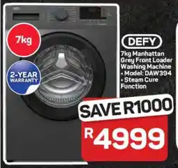 Pick n Pay Hypermarket DEFY 7kg Manhattan Grey Front Loader Washing Machine offer