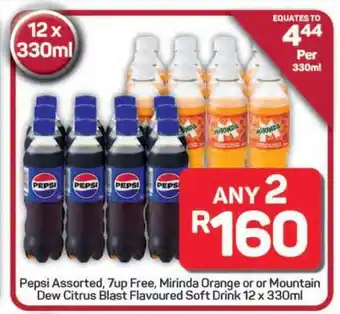 Pick n Pay Hypermarket Pepsi Assorted, 7up Free, Mirinda Orange, Mountain Dew Citrus Blast offer