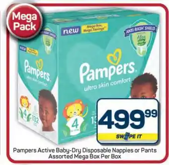 Pick n Pay Hypermarket Pampers Active Baby-Dry Disposable Nappies or Pants offer