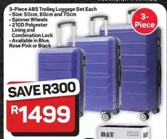 Pick n Pay Hypermarket 3-Piece ABS Trolley Luggage Set offer