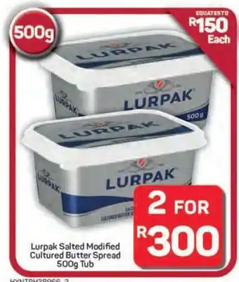 Pick n Pay Hypermarket Lurpak Salted Modified Cultured Butter Spread 500g Tub offer