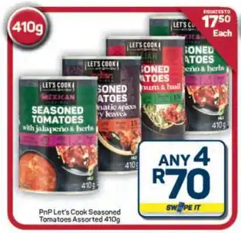 Pick n Pay Hypermarket PnP Let's Cook Seasoned Tomatoes Assorted 410g offer