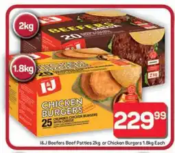 Pick n Pay Hypermarket I&J Beefers Beef Patties 2kg or Chicken Burgers 1.8kg offer