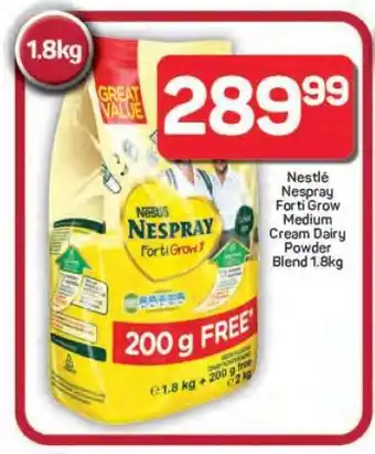 Pick n Pay Hypermarket Nestlé Nespray Forti Grow Medium Cream Dairy Powder Blend 1.8kg offer