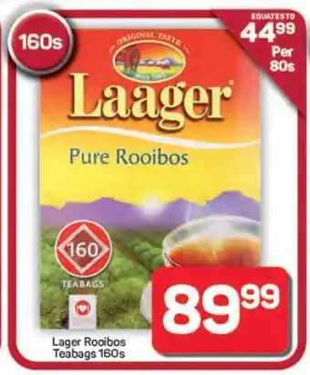 Pick n Pay Hypermarket LAAGER Rooibos Teabags 160s offer