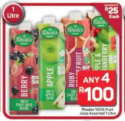 Pick n Pay Hypermarket Rhodes 100% Fruit Juice Assorted offer