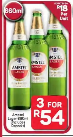 Pick n Pay Hypermarket Amstel Lager 660ml offer