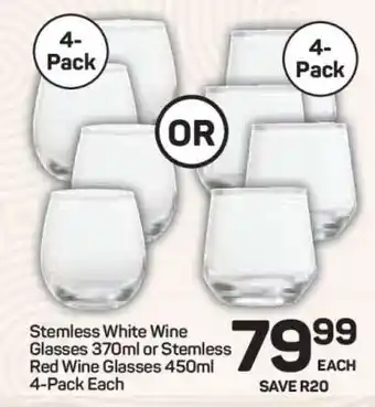 Pick n Pay Hypermarket Stemless Wine Glasses offer