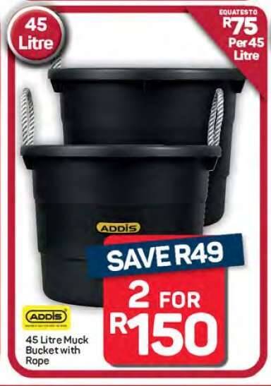 Addis 45 Litre Muck Bucket with Rope offer at Pick n Pay Hypermarket