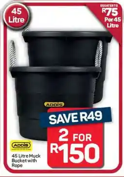 Pick n Pay Hypermarket Addis 45 Litre Muck Bucket with Rope offer