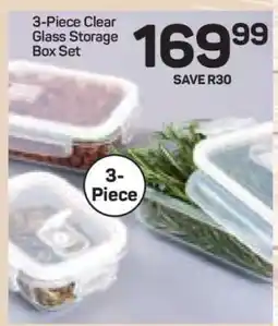 Pick n Pay Hypermarket 3-Piece Clear Glass Storage Box Set offer