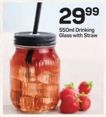 Pick n Pay Hypermarket 550ml Drinking Glass with Straw offer