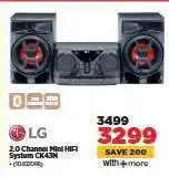 HiFi Corp LG 2.0 Channel Mini HiFi System CK43N offer
