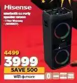 HiFi Corp Hisense bluetooth DJ party speaker HP500 offer