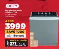 HiFi Corp Defy 15Kg Twin Tub Washer Metallic DTT151 offer