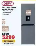 HiFi Corp DEFY 245L Fridge Freezer Metallic DAC440 offer