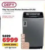 HiFi Corp Defy 17kg Top Load Washer Stainless DTL153 offer