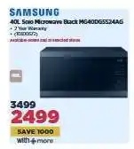 HiFi Corp Samsung 40L Solo Microwave Black MG40DG5524AG offer