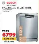 HiFi Corp Bosch 13 Place Dishwasher Silver SMS46NI00Z offer