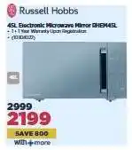 HiFi Corp Russell Hobbs 45L Electronic Microwave Mirror RHEM45L offer