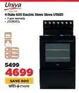HiFi Corp Univa 4 Plate 600 Electric Stove Stove U116B1 offer