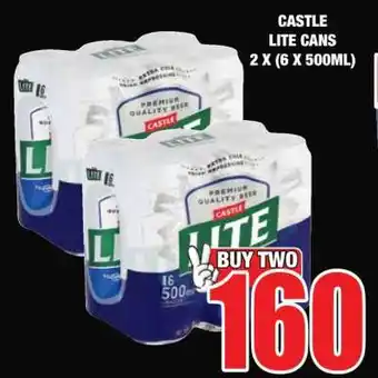 Boxer CASTLE LITE CANS 2 X (6 X 500ML) offer