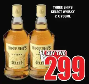 Boxer THREE SHIPS Select Whisky 2 x 750ml offer