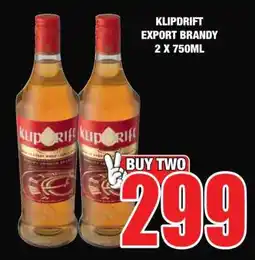 Boxer KLIPDRIFT Export Brandy 2 x 750ml offer