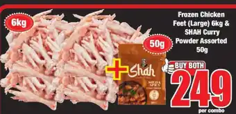 Boxer Frozen Chicken Feet (Large) 6kg & SHAH Curry Powder Assorted 50g offer