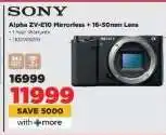 HiFi Corp Sony Alpha ZV-E10 Mirrorless + 16-50mm Lens offer