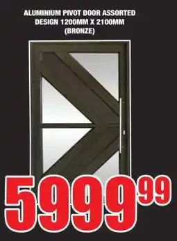 Boxer ALUMINIUM PIVOT DOOR ASSORTED DESIGN 1200MM X 2100MM (BRONZE) offer