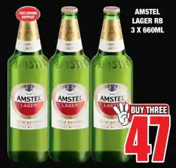 Boxer AMSTEL LAGER RB 3 X 660ML offer