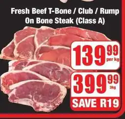 Boxer Fresh Beef T-Bone / Club / Rump On Bone Steak (Class A) offer