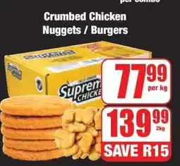 Boxer Crumbed Chicken Nuggets / Burgers offer