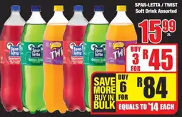 Boxer SPAR-LETTA / TWIST Soft Drink Assorted offer