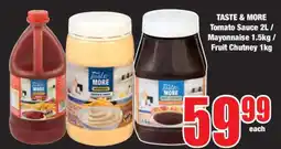 Boxer TASTE & MORE Tomato Sauce 2L / Mayonnaise 1.5kg / Fruit Chutney 1kg offer