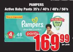 Boxer PAMPERS Active Baby Pants 35's / 40's / 48's / 56's offer