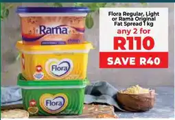 Food Lover's Market Flora Regular, Light or Rama Original Fat Spread 1 kg offer