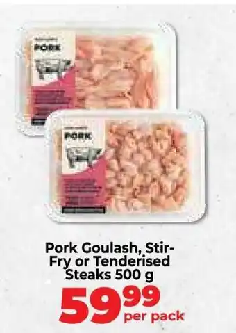 Food Lover's Market Pork Goulash, Stir-Fry or Tenderised Steaks 500 g offer