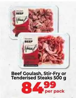 Food Lover's Market Beef Goulash, Stir-Fry or Tenderised Steaks 500 g offer